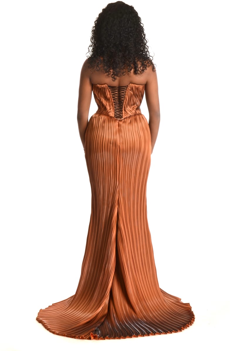 The Terracotta Pleated Dress